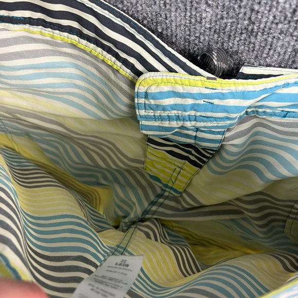 Patagonia Swim Trunks Adult 32 Medium Blue Yellow Board Shorts Bathing Suit Men - Picture 9 of 12